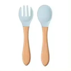 Food Grade Silicone Baby Spoon and Fork Set - A Non BPA PVC Product
