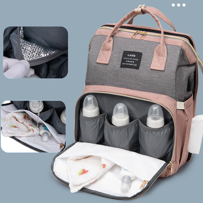 Fabulous Mother Baby Back Pack Bag Complete with Convertible Baby Pen Sleeper