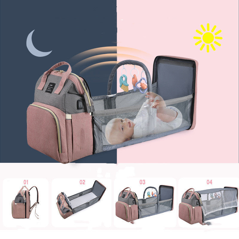 Fabulous Mother Baby Back Pack Bag Complete with Convertible Baby Pen Sleeper